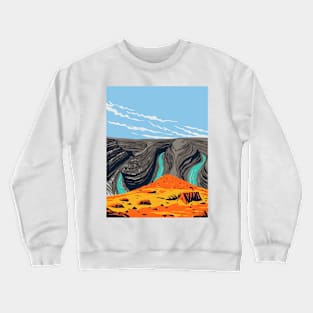 Goosenecks State Park Overlooking a Meander of San Juan River near Mexican Hat Utah USA WPA Poster Art Crewneck Sweatshirt